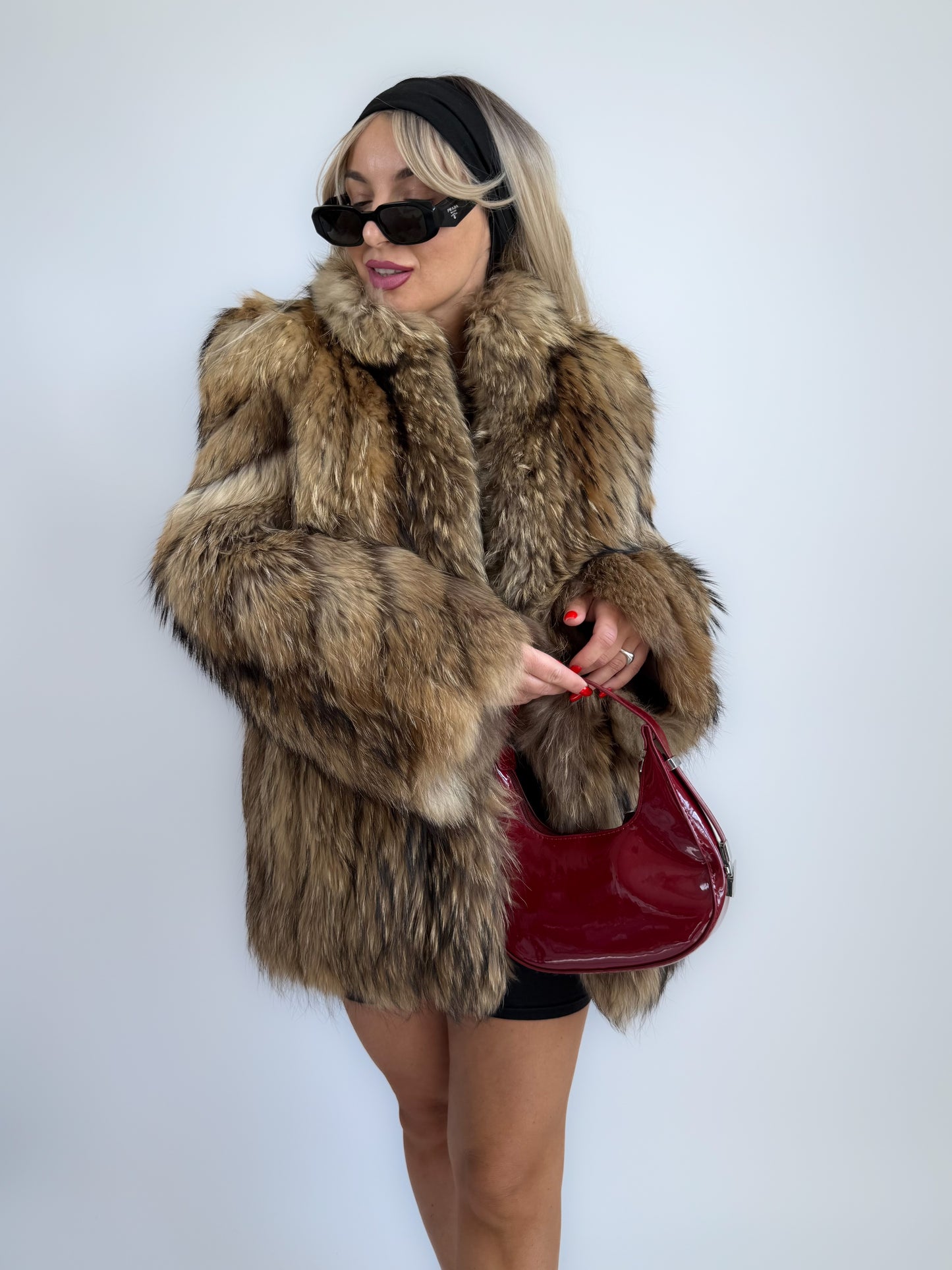 Vintage Natural Raccoon Fur Coat – Dramatic Mob Wife Style Statement Winter Coat S- M