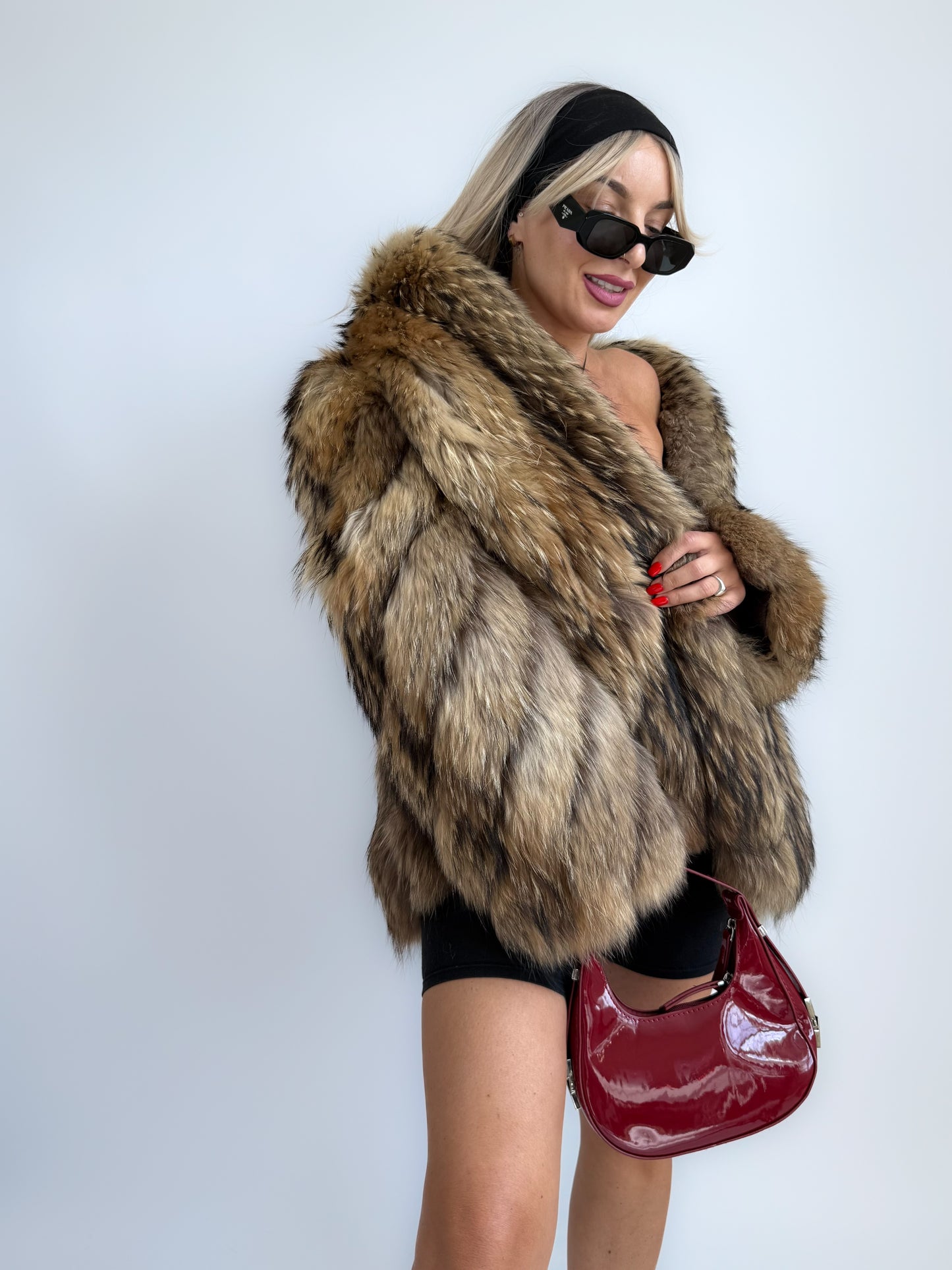 Vintage Natural Raccoon Fur Coat – Dramatic Mob Wife Style Statement Winter Coat S- M