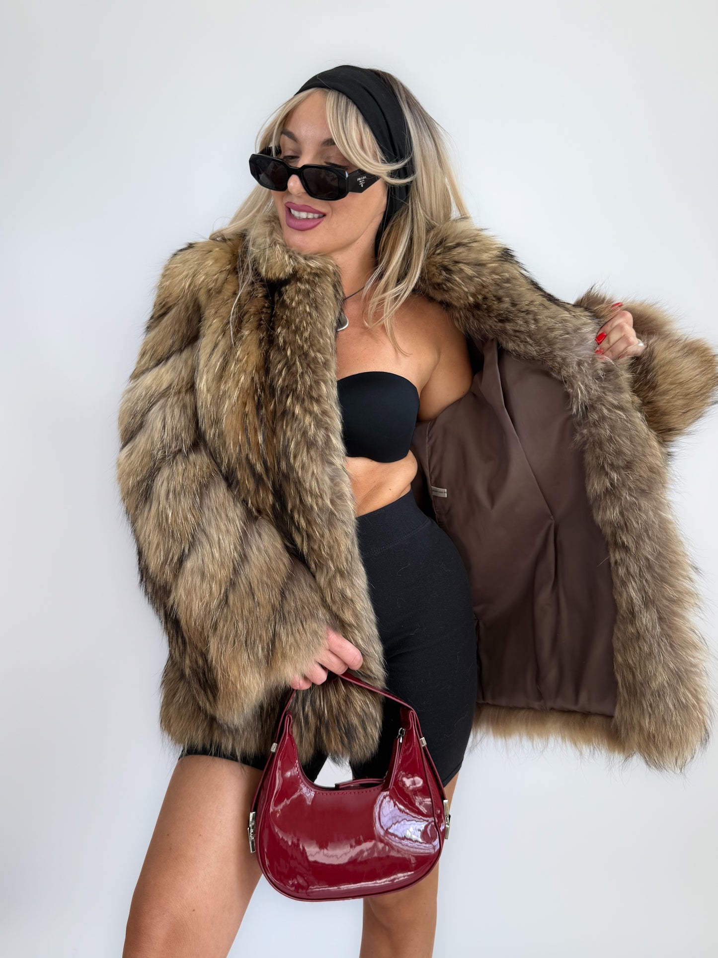 Vintage Natural Raccoon Fur Coat – Dramatic Mob Wife Style Statement Winter Coat S- M