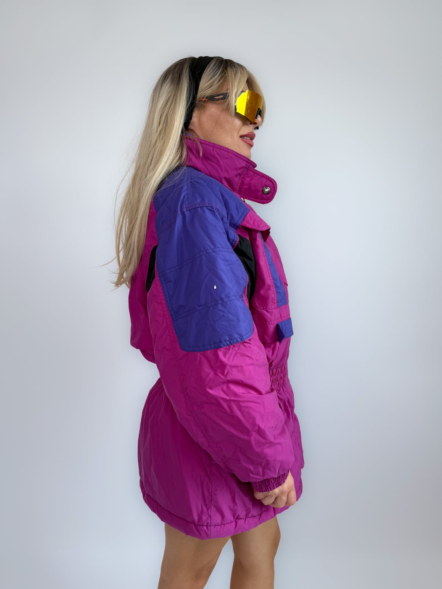 90s Hot Pink & Purple Ski Parka – Vintage St. John’s Bay Oversized Winter Jacket S-M-L