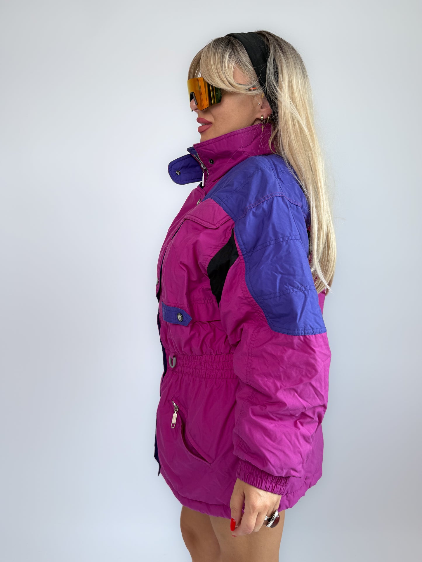 90s Hot Pink & Purple Ski Parka – Vintage St. John’s Bay Oversized Winter Jacket S-M-L