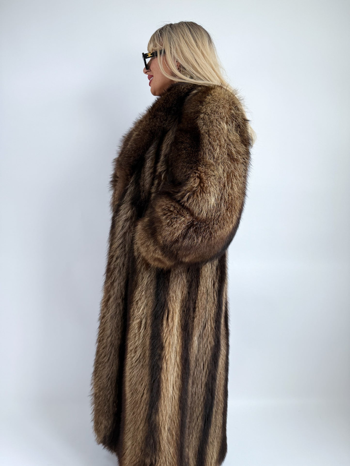 Vintage Raccoon Fur Coat – Full Length Heavyweight Mob Wife Glam | Size S-M