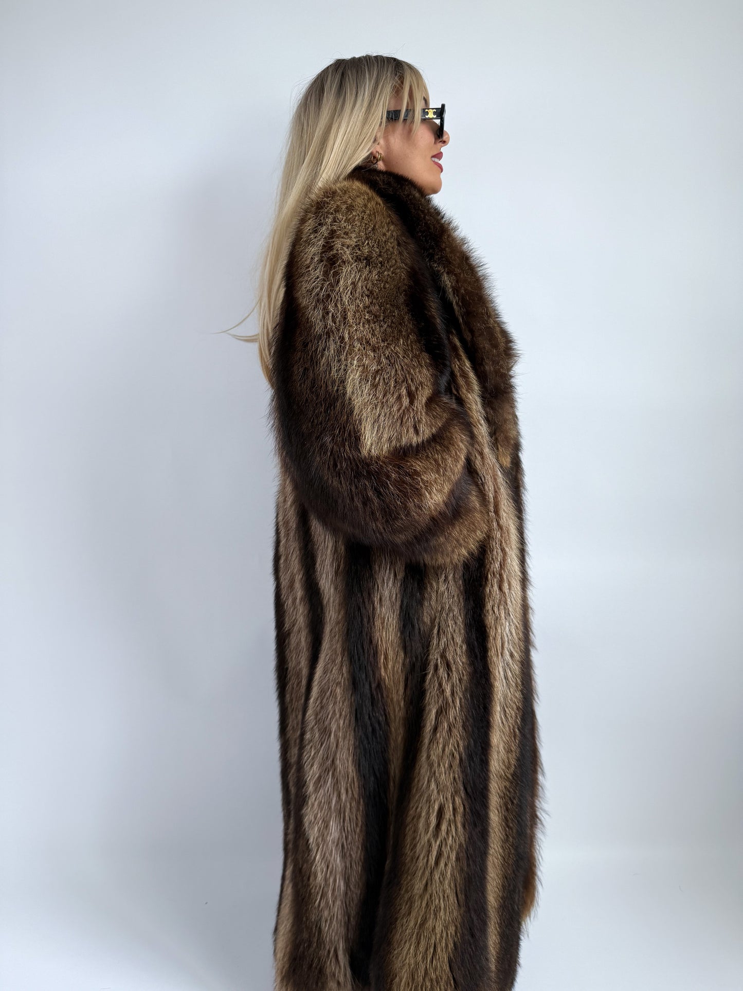 Vintage Raccoon Fur Coat – Full Length Heavyweight Mob Wife Glam | Size S-M