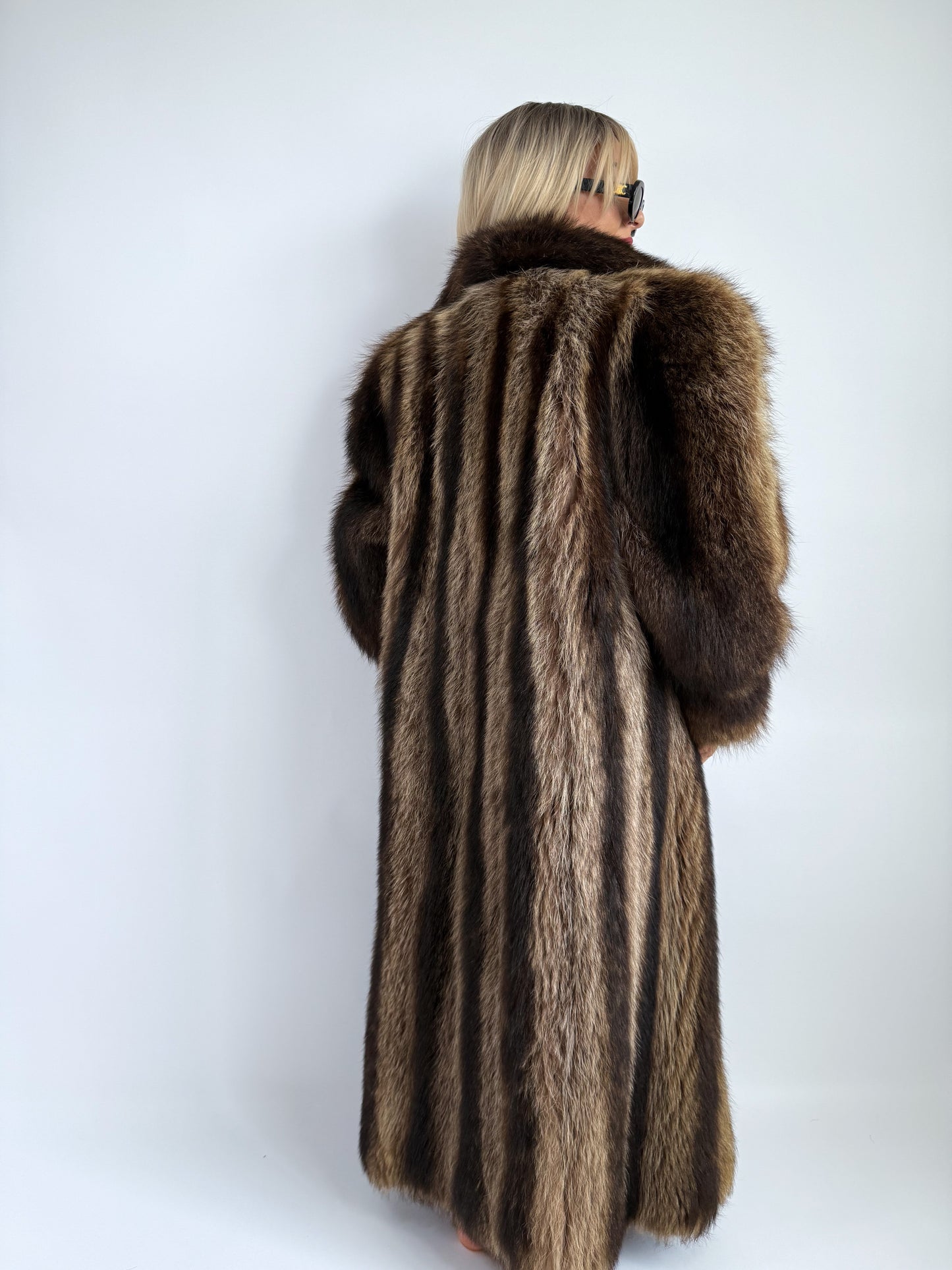 Vintage Raccoon Fur Coat – Full Length Heavyweight Mob Wife Glam | Size S-M