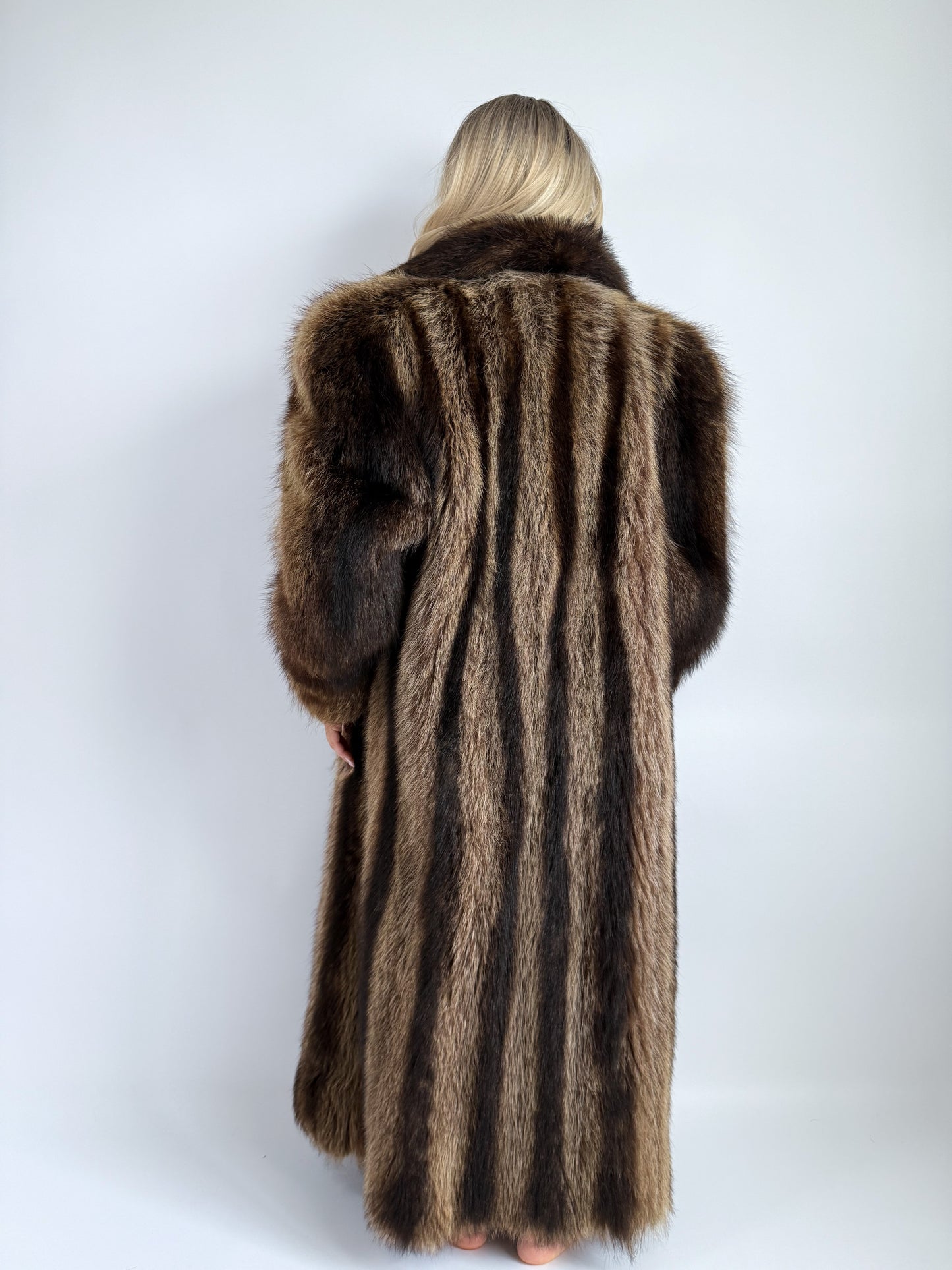 Vintage Raccoon Fur Coat – Full Length Heavyweight Mob Wife Glam | Size S-M