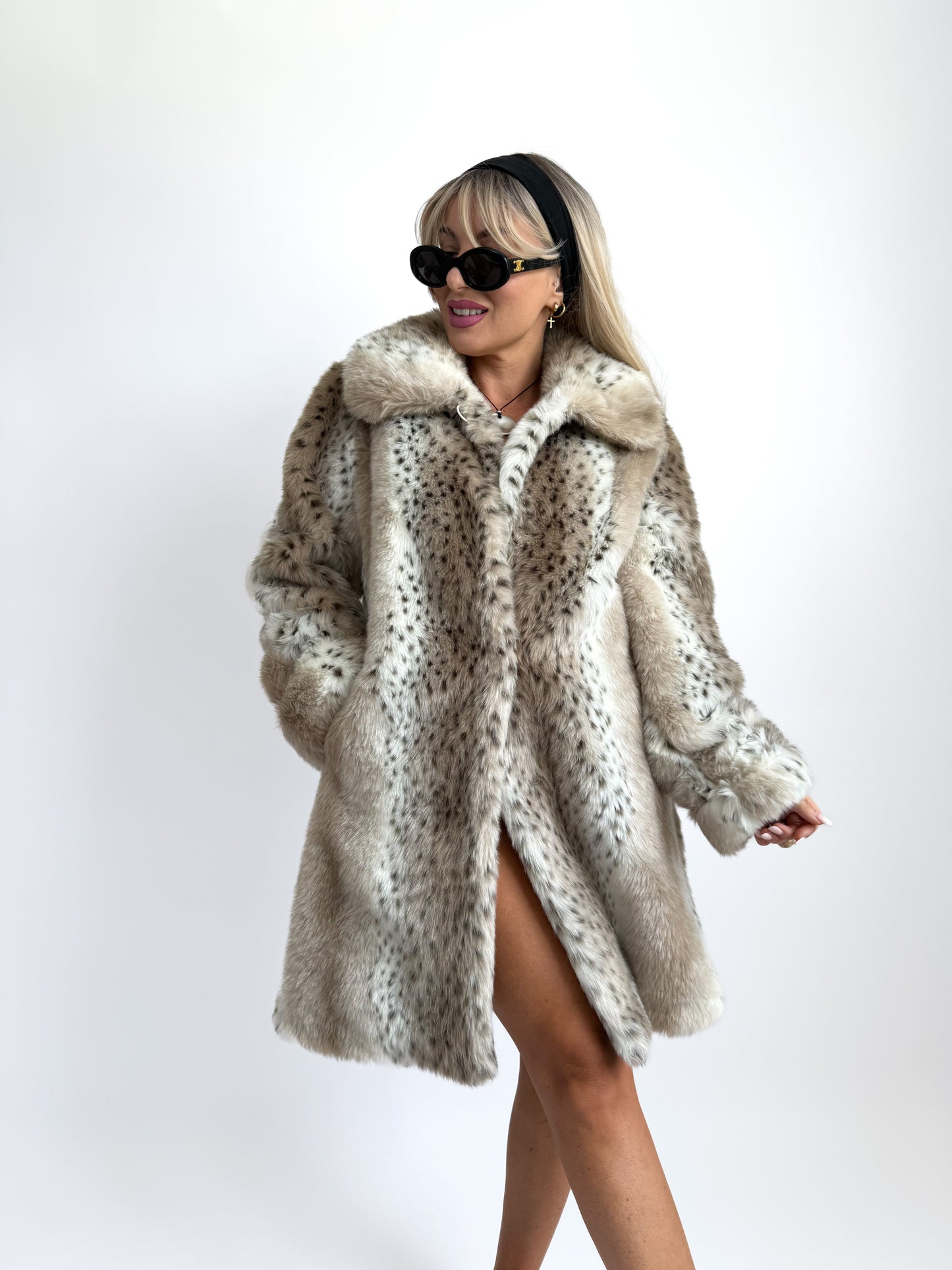Vintage Faux Fur Leopard Print Coat – Mob Wife Style Winter Coat XS-S