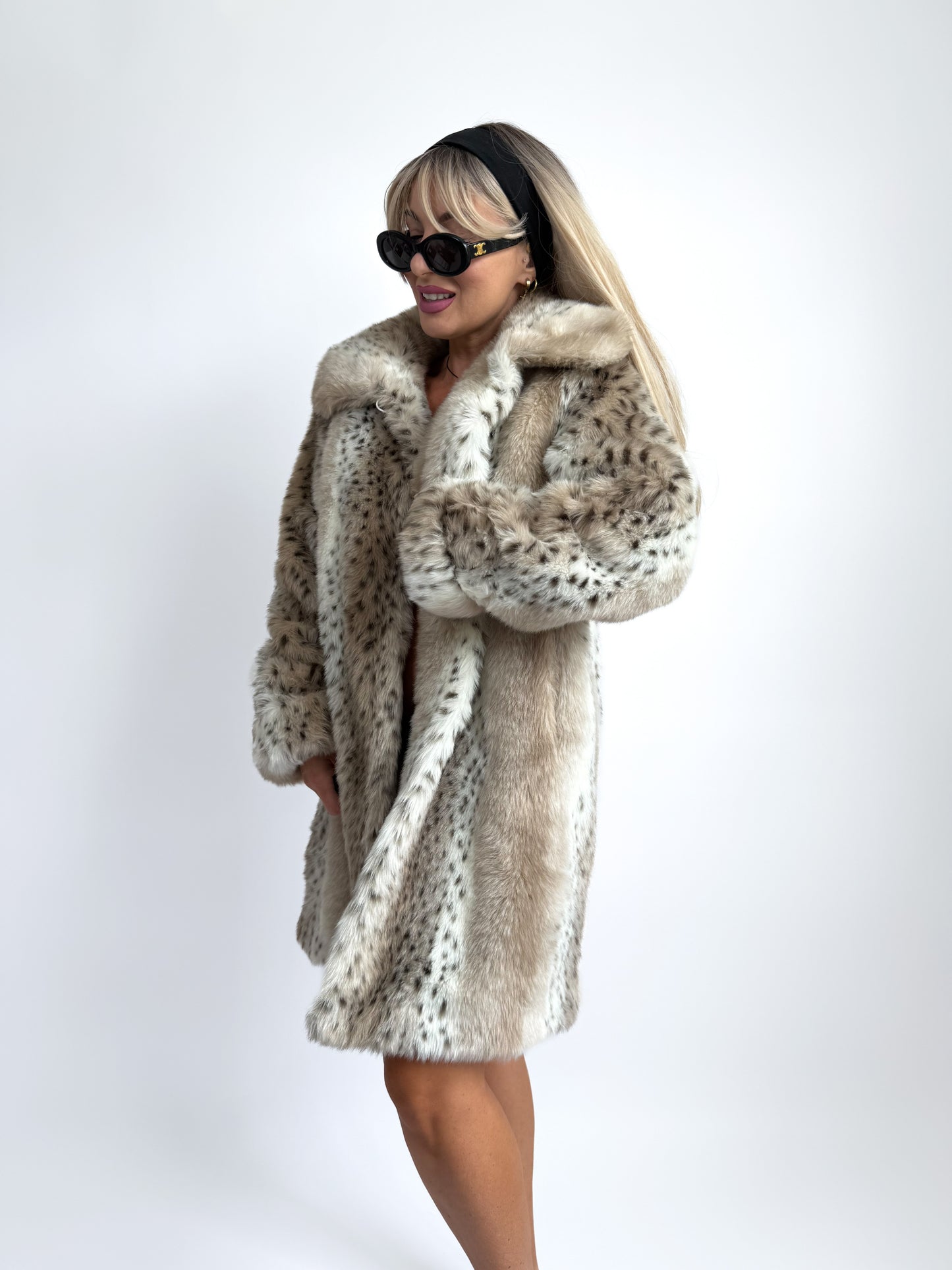 Vintage Faux Fur Leopard Print Coat – Mob Wife Style Winter Coat XS-S