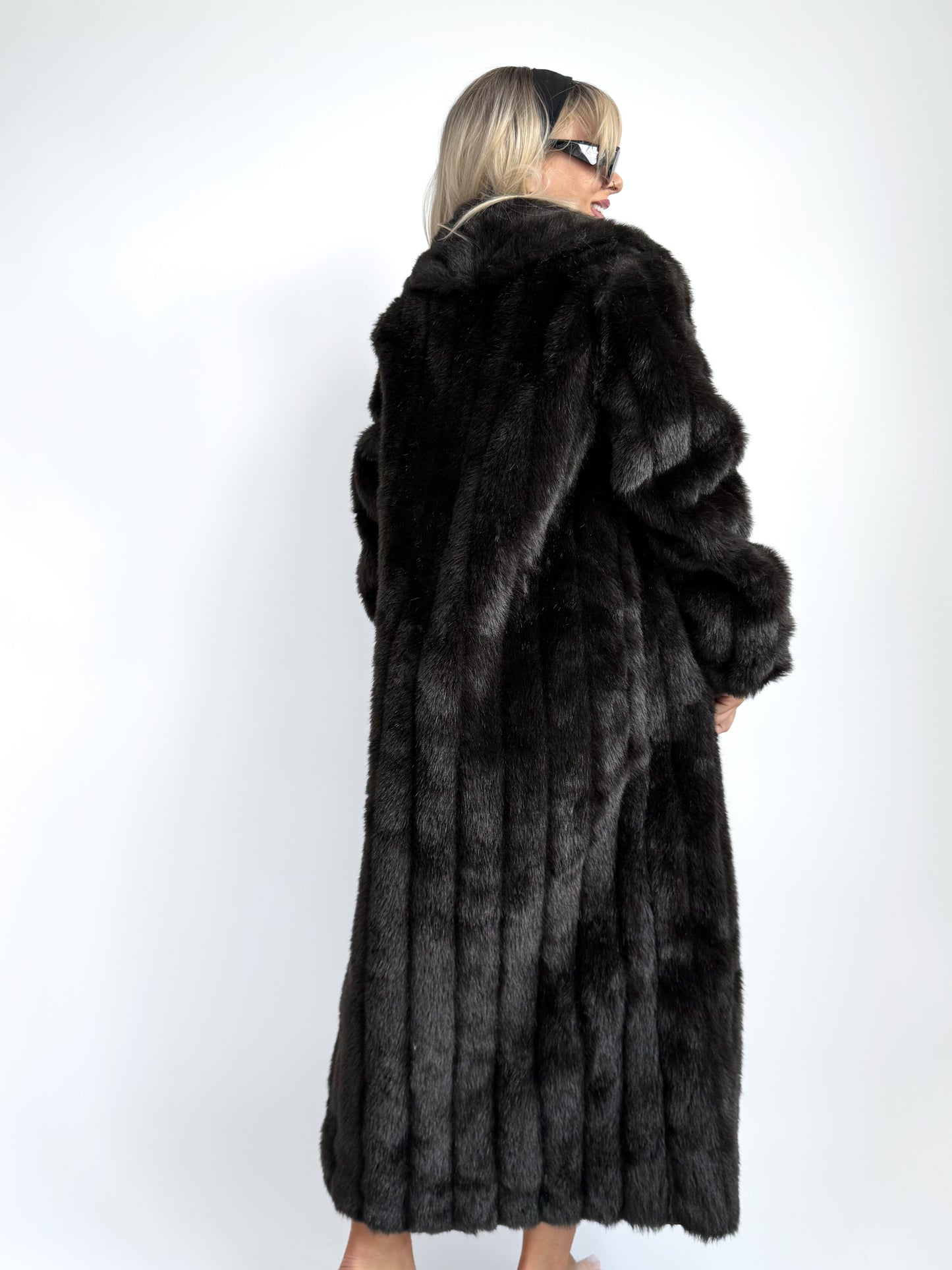 Vintage Faux Fur Full Length Winter Coat - M