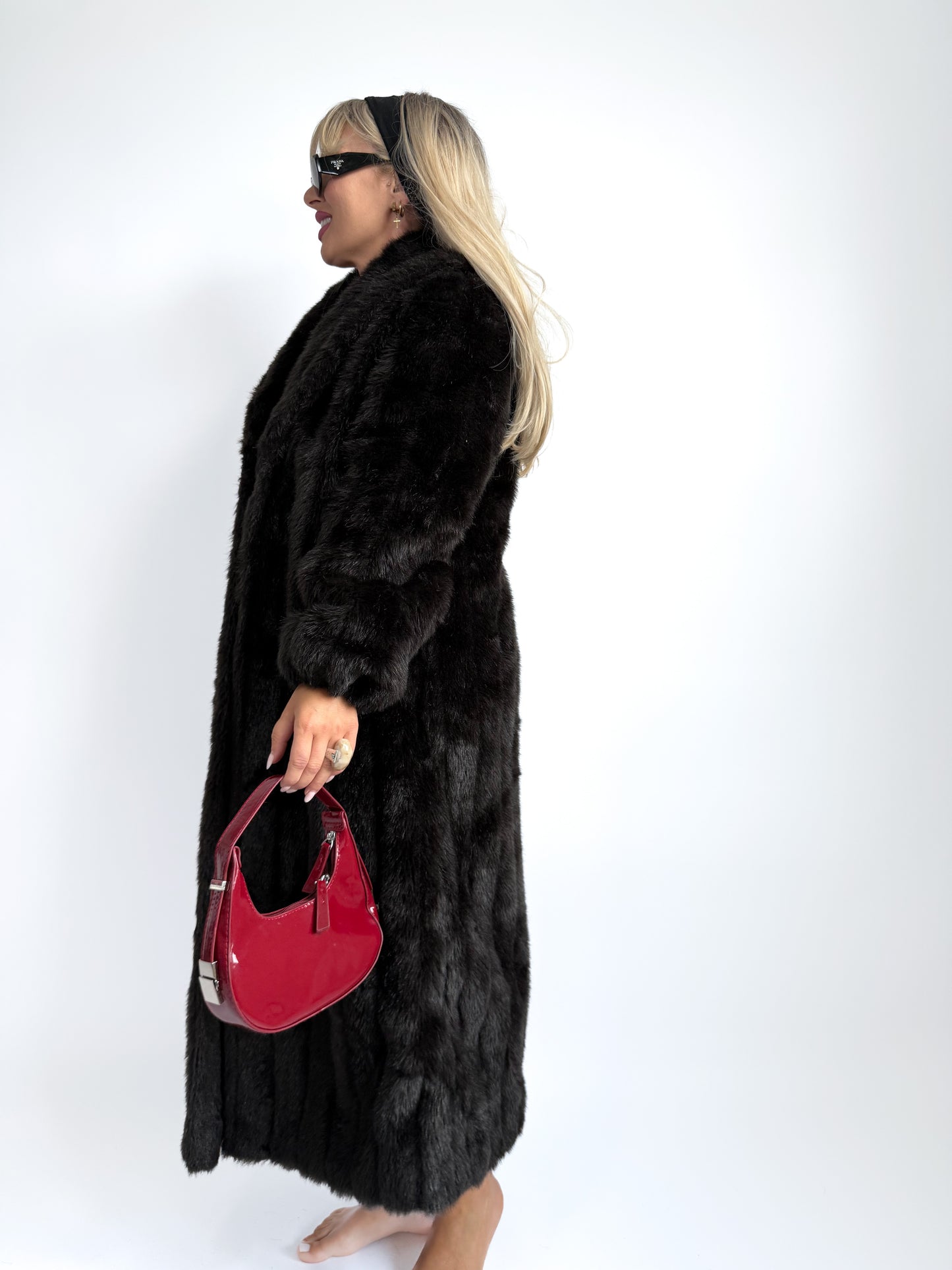 Vintage Faux Fur Full Length Winter Coat - M