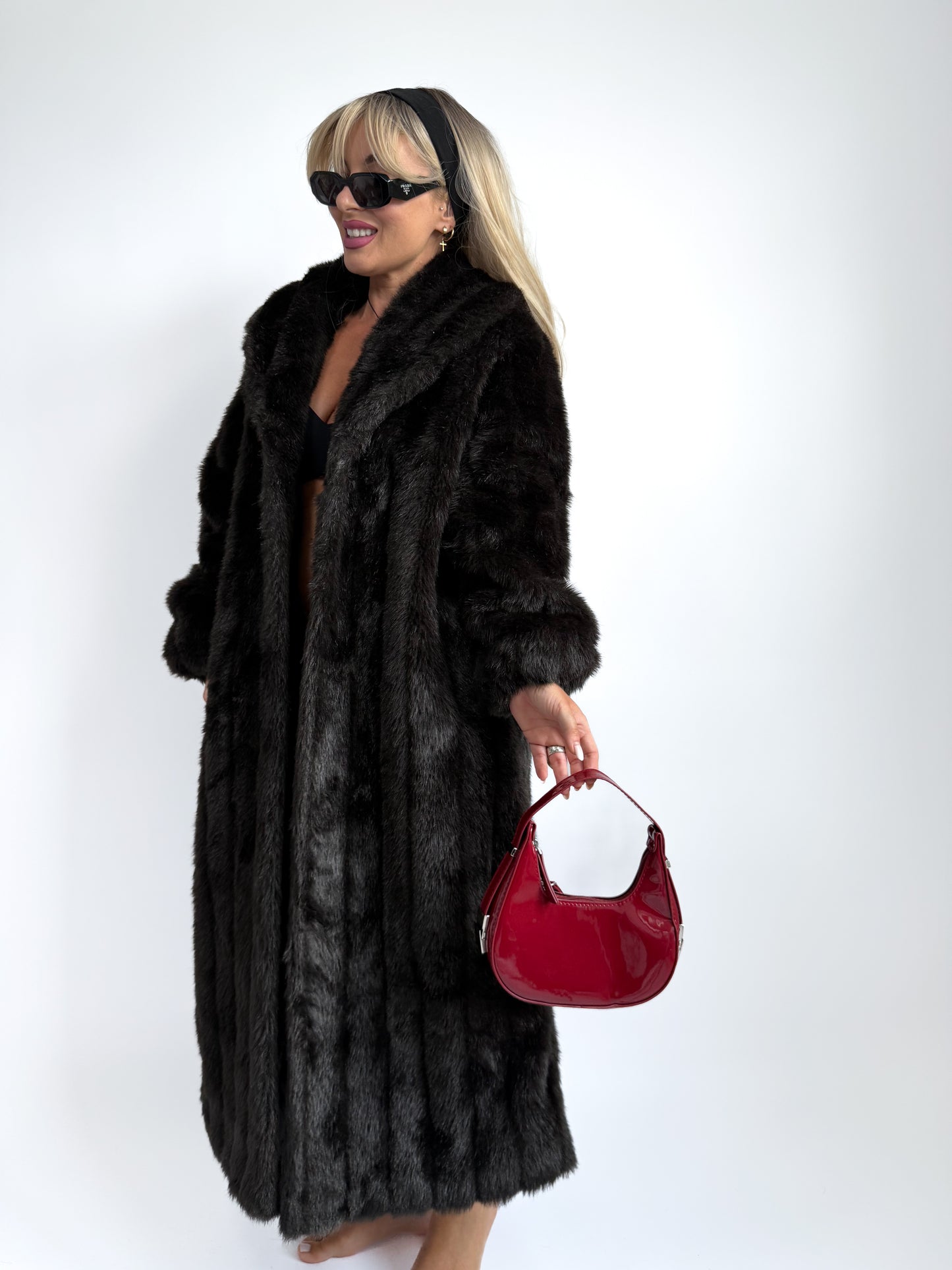 Vintage Faux Fur Full Length Winter Coat - M