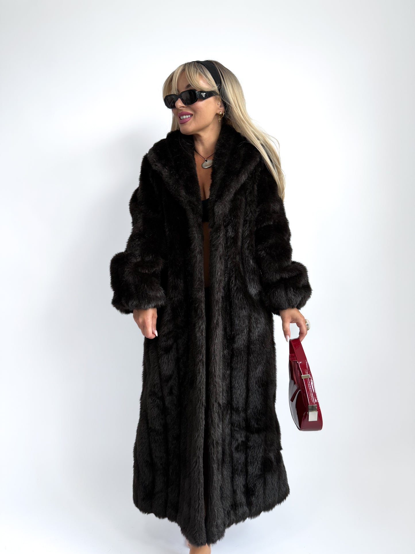 Vintage Faux Fur Full Length Winter Coat - M
