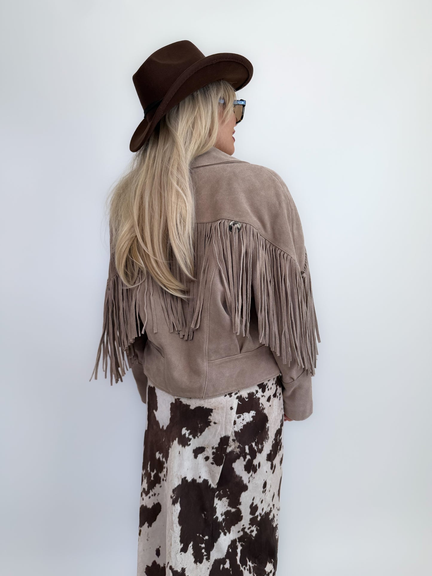 Vintage Ivory Gray Suede Fringe Jacket – Vintage Western Cowgirl Festival Coat S