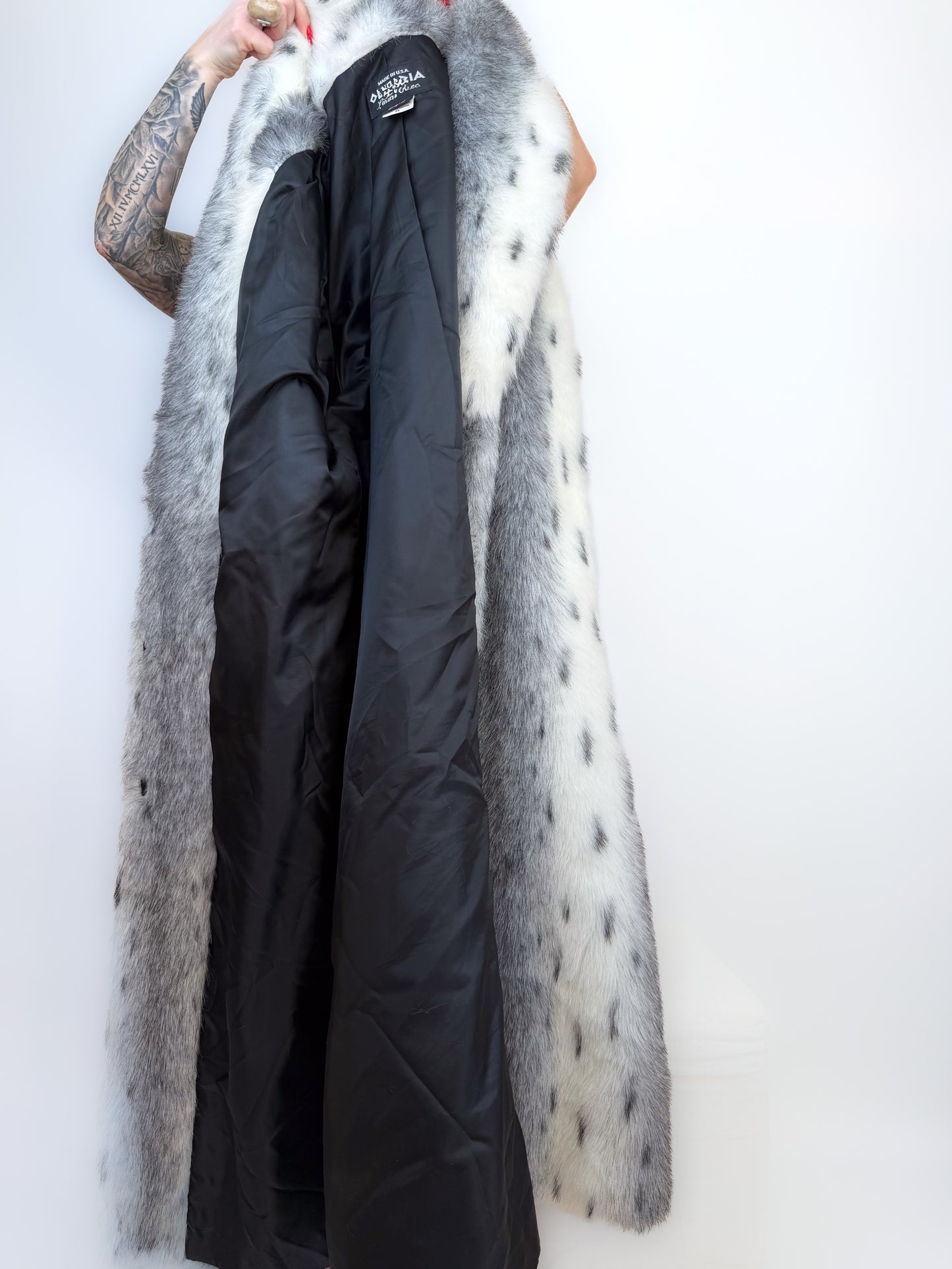 Vintage Long Faux Fur Coat Lynx Snow Fox L-XXL
