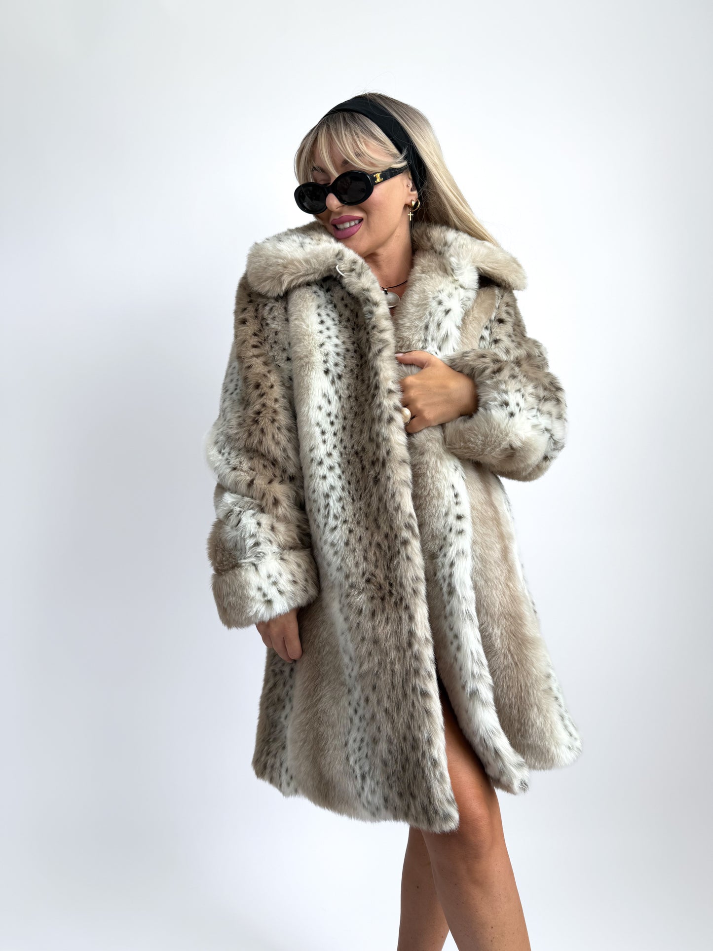 Vintage Faux Fur Leopard Print Coat – Mob Wife Style Winter Coat XS-S
