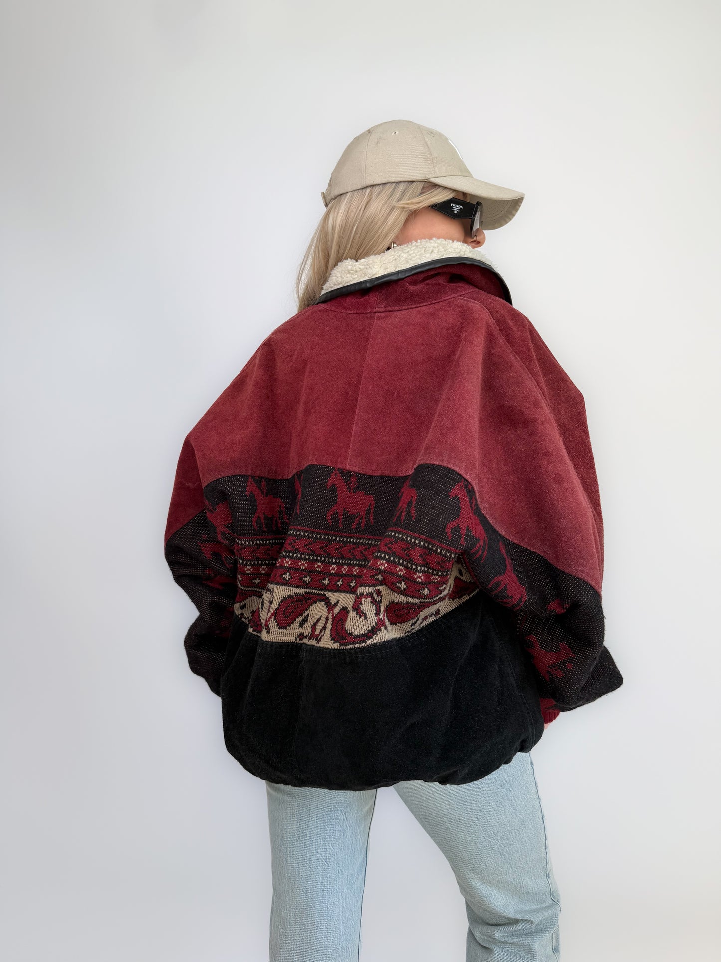 Vintage Black & Red Navajo Aztec Southwestern Jacket – Mens Western Boho  Streetwear Bomber L-XL