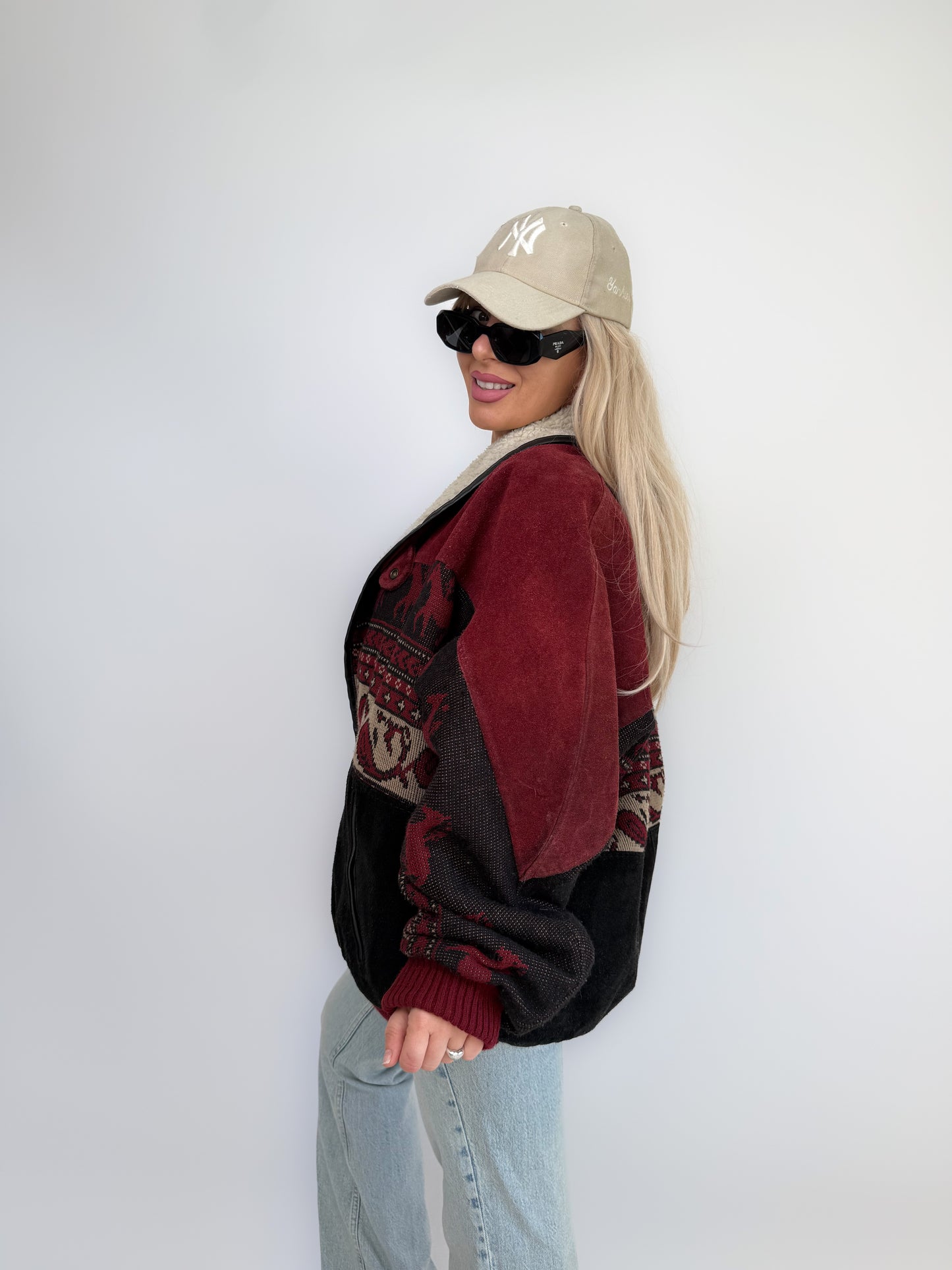Vintage Black & Red Navajo Aztec Southwestern Jacket – Mens Western Boho  Streetwear Bomber L-XL
