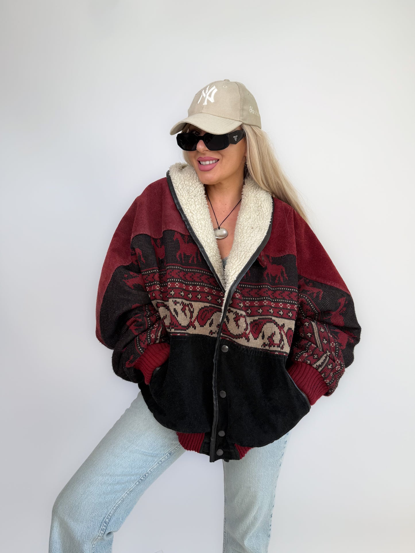 Vintage Black & Red Navajo Aztec Southwestern Jacket – Mens Western Boho  Streetwear Bomber L-XL